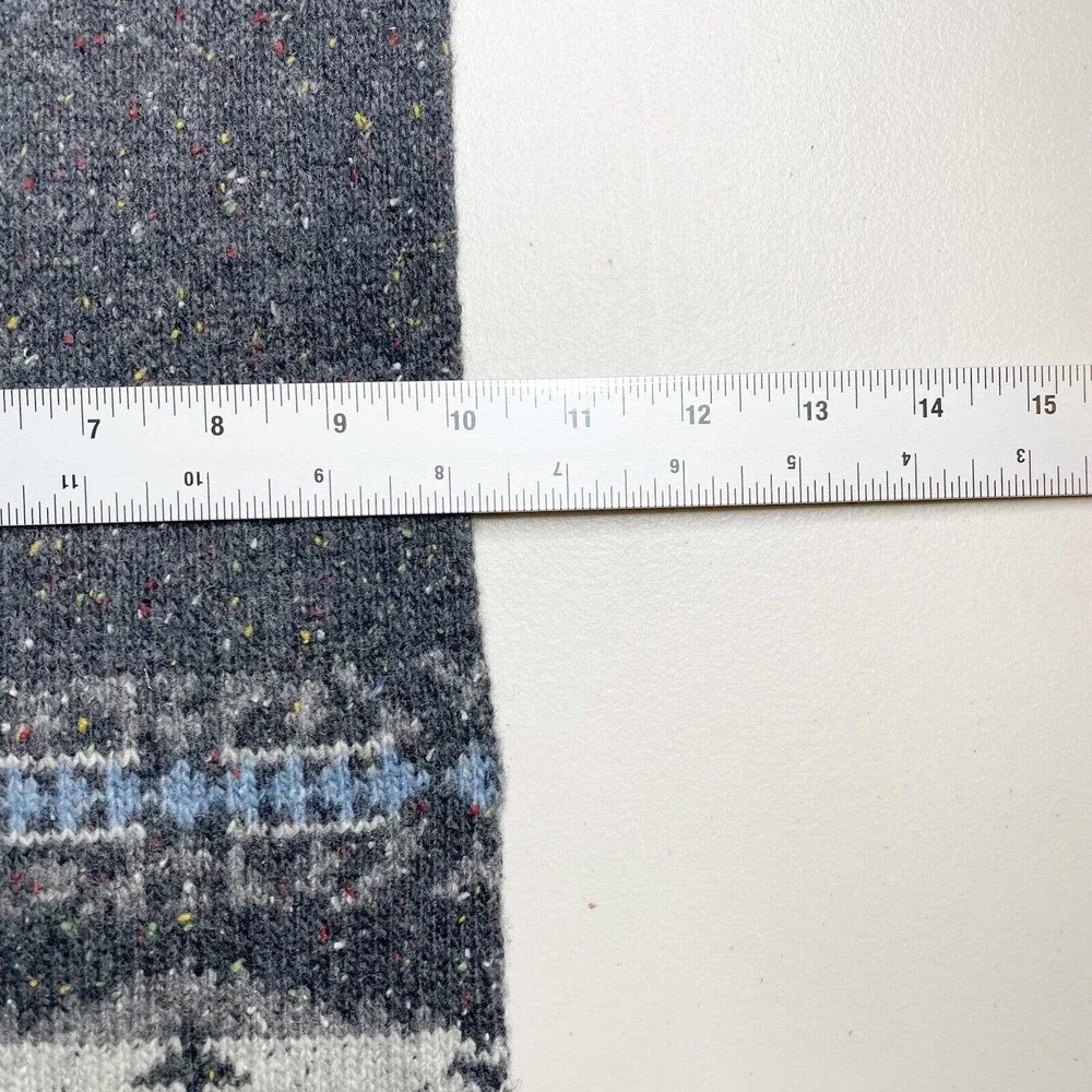 Pendleton Southwest‎ Print Speckled Knit Wrap Scarf O/S Gray Blue Oversized